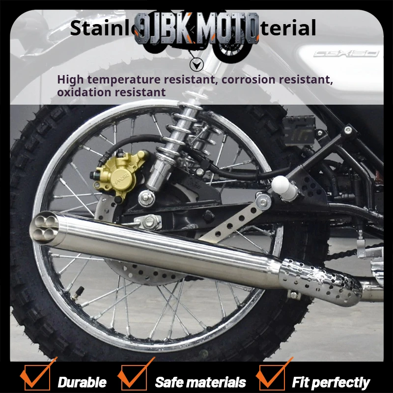 【Perfect fit】For Honda CGX150 modified multi-stage exhaust pipe, the sound is deep, thick and powerful
