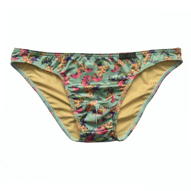 Slip da uomo in rete intimo estivo stampato a vita bassa traspirante confortevole mutande sexy mutandine Sissy sospensorio