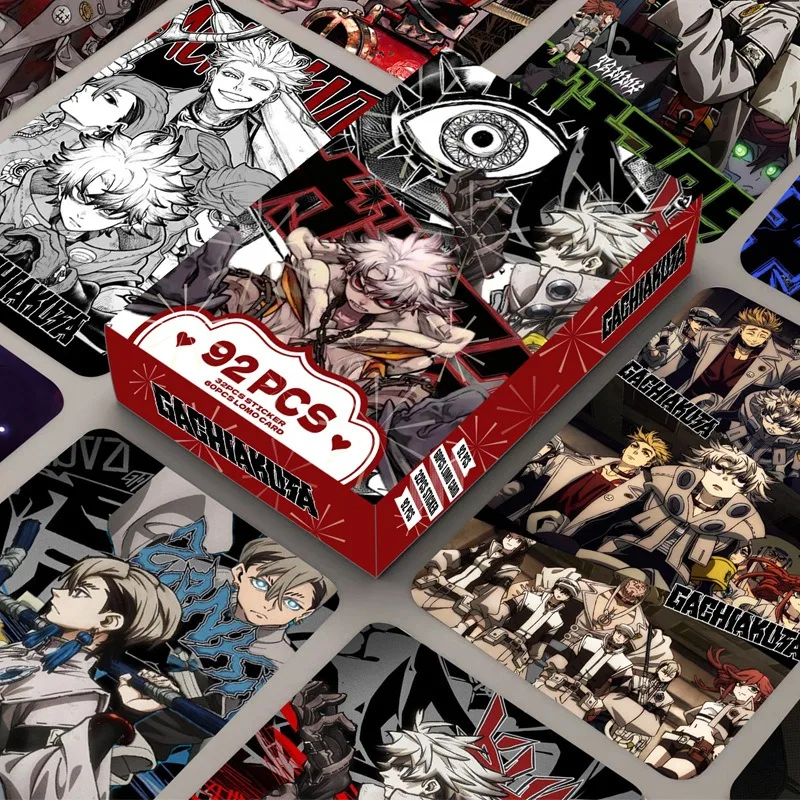 

92pcs/set GACHIAKUTA Anime Peripheral Laser Lomo Cards Rudo Riyo Tamuji Postcard Sticker Greeting Cards Fans Collect Gifts