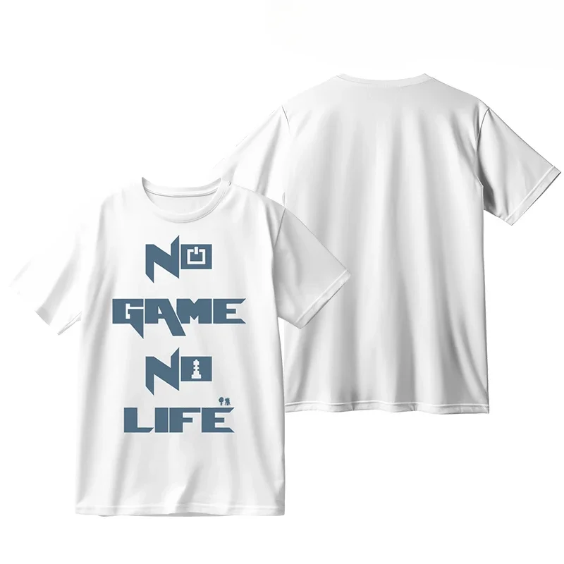 No Game No Life Shiro Sora Shuvi Dola Cartoon Print Short Sleeve T Shirt Women Men Harajuku Aesthetic Graphic Tshirt Cotton Tees