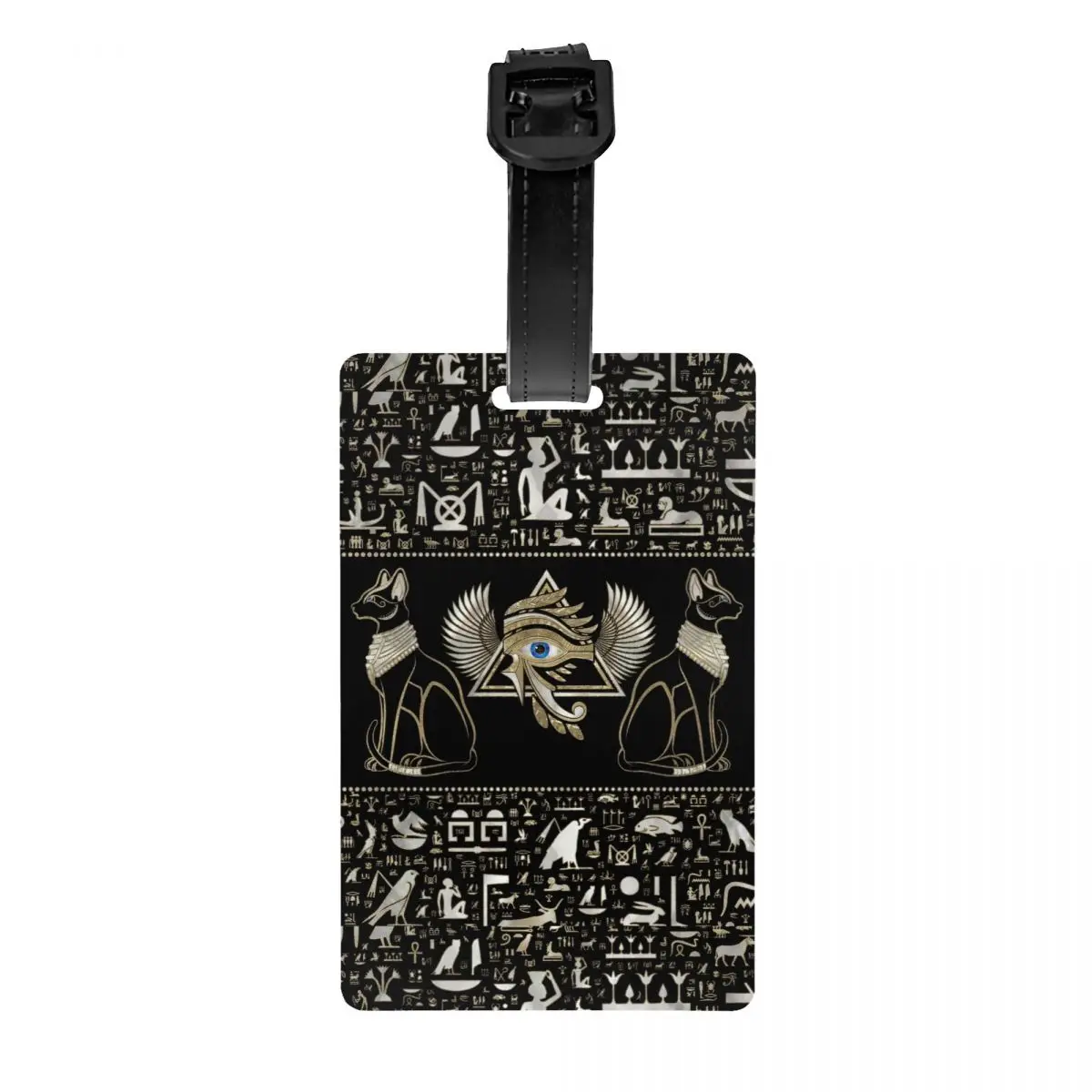 Egyptian Cats Luggage Tags Custom Ancient Egypt Eye of Horus Baggage Tags Privacy Cover ID Label