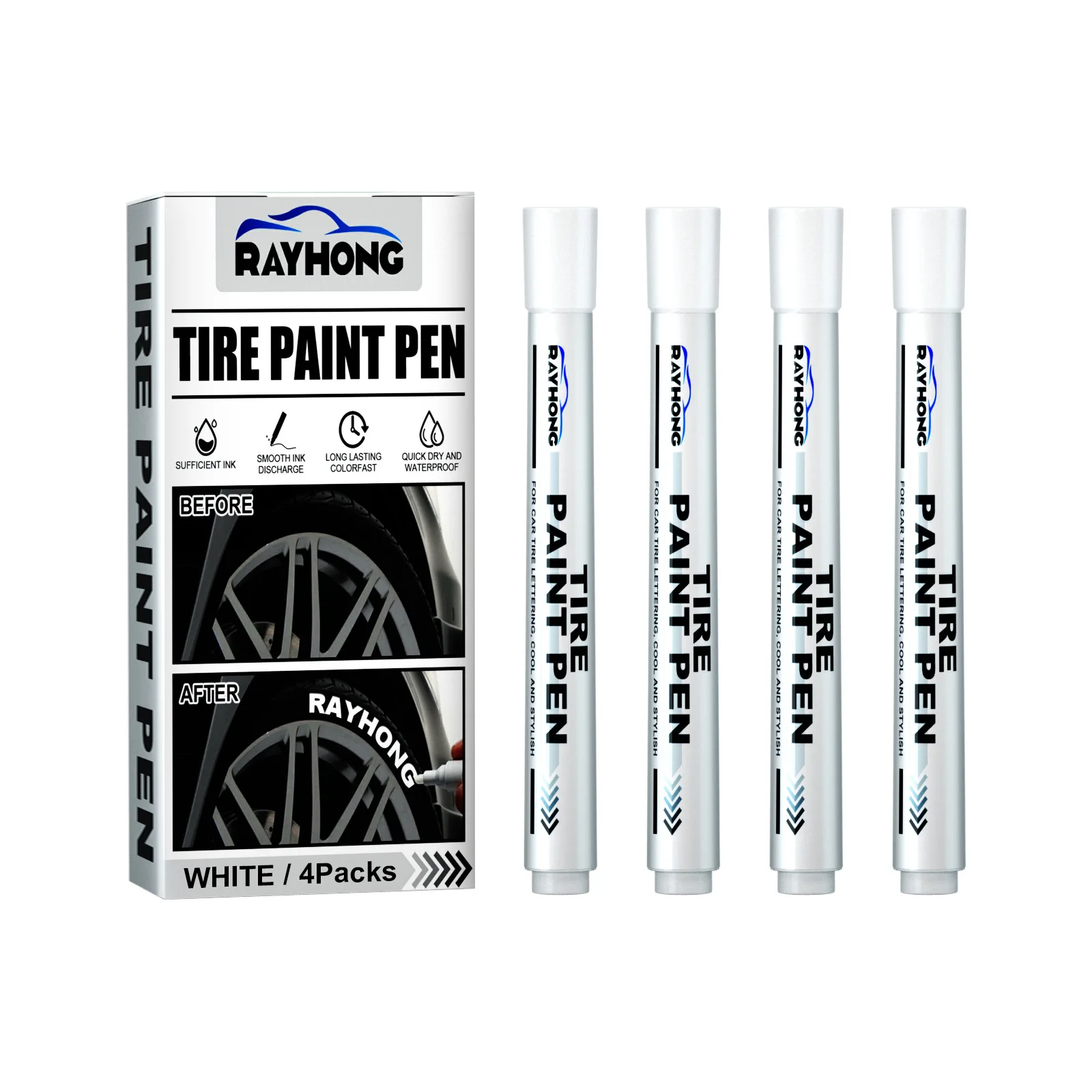 Tire Paint Pen, Car Tire Alphabet Pen, Decorative Modification Supplies, Graffiti Tire Marking Pen