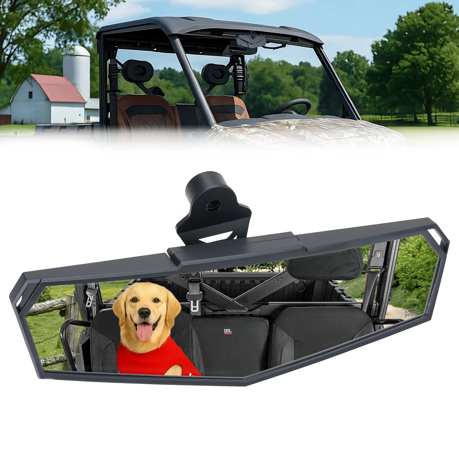 Center Rear View Mirror Top Mounting for CFMOTO UFORCE U10 Pro/XL/600 & ZForce 950 Sport & Trail 2023-2026 Multi-Angle Adjust