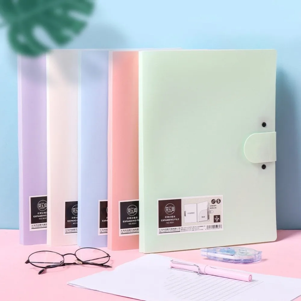 Picture 5: Stationery 8 Pockets Expanding File Folder with Clipboard Multi-layer File Organizer A4 Portable Document Storage Bag Office