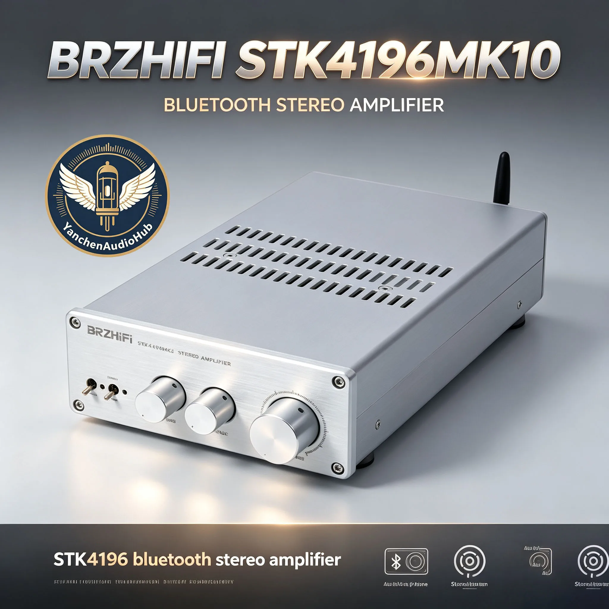 CHN 2027 New BRZHIFI Sound Thick Film STK4196MK10 4174 Bluetooth 5.0HIFI Fever Power Amplifier Far Exceeds LM3886