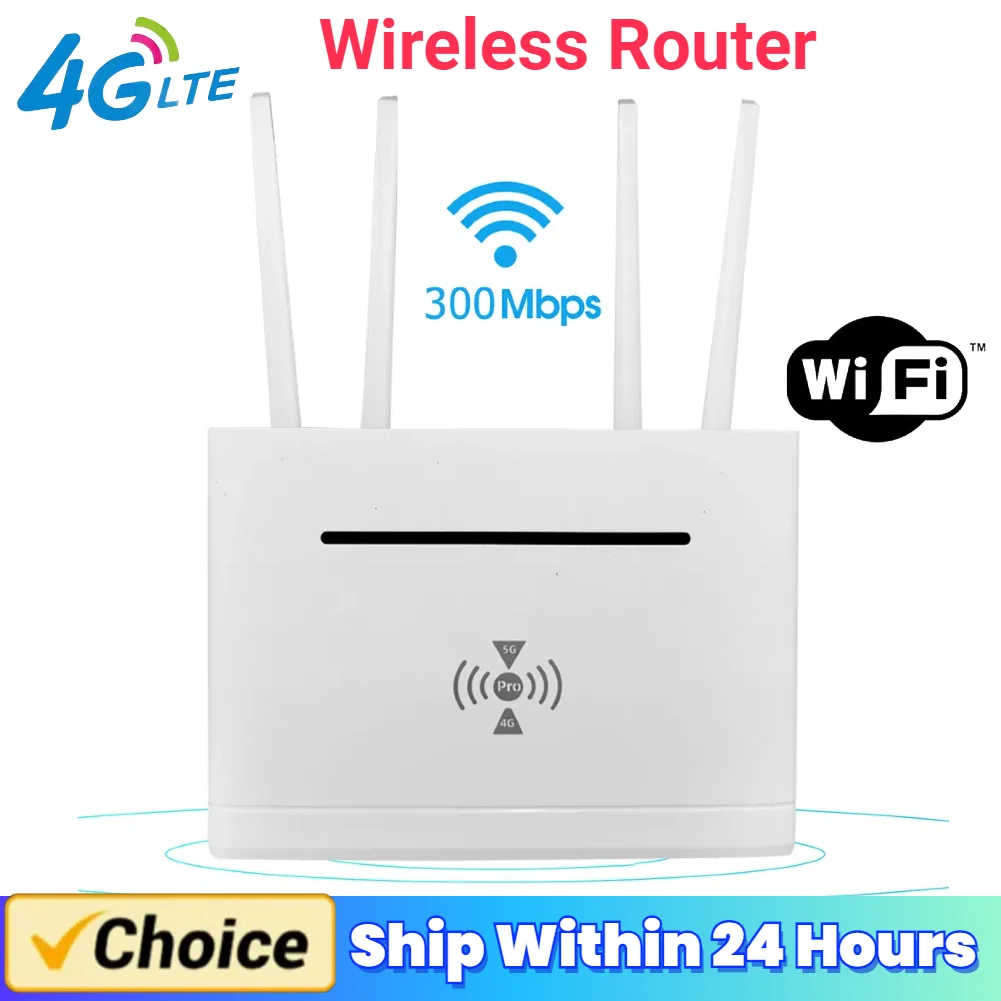 4G LTE WIFI Router 300Mbps Wireless Home Router 4 External Antenna 4G SIM Card WiFi Router