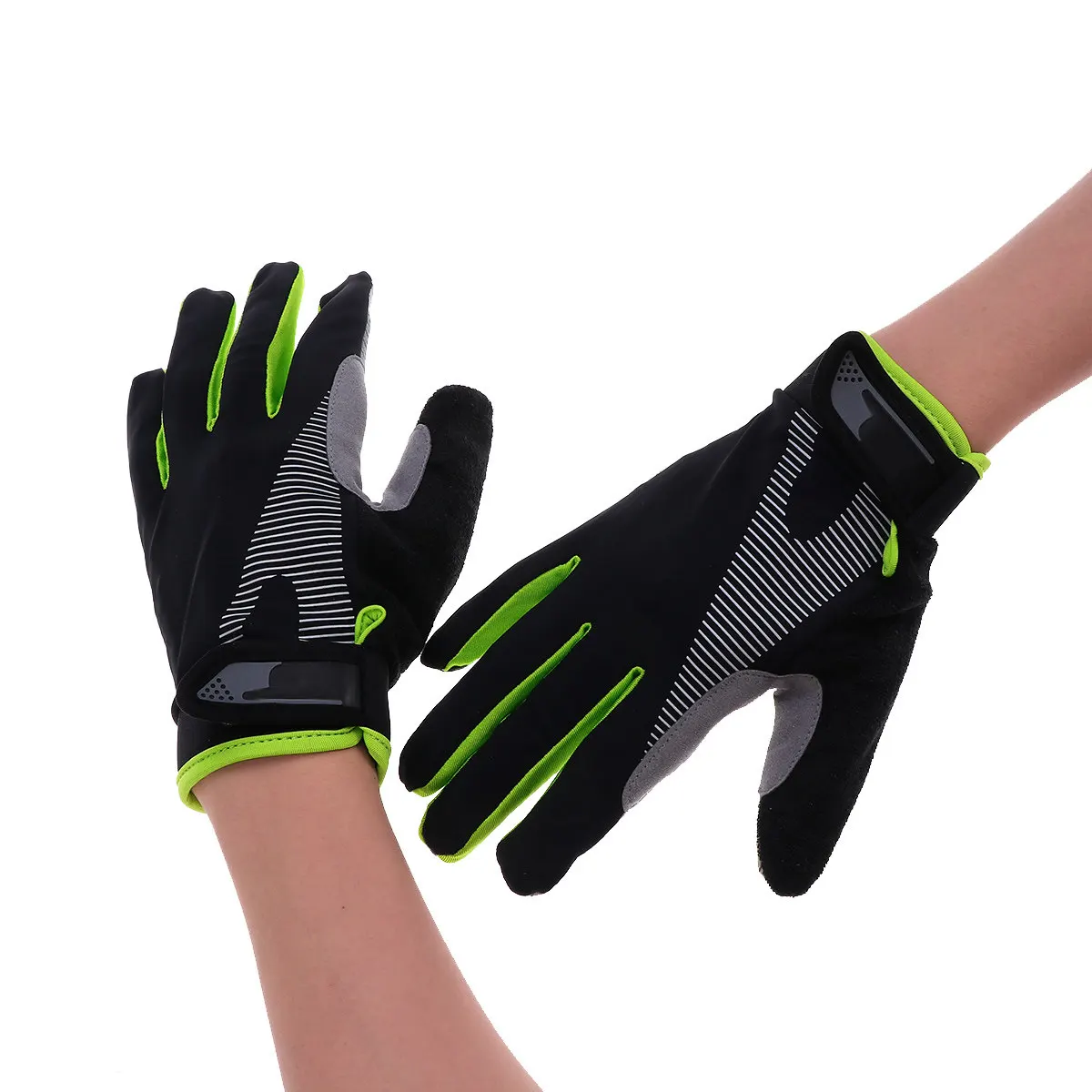 

Wear-Resistant Full Finger Gloves Anti-Slip Comfortable Riding Gloves for Mountain Bike Cycling Sport Outdoor Size L Black Green