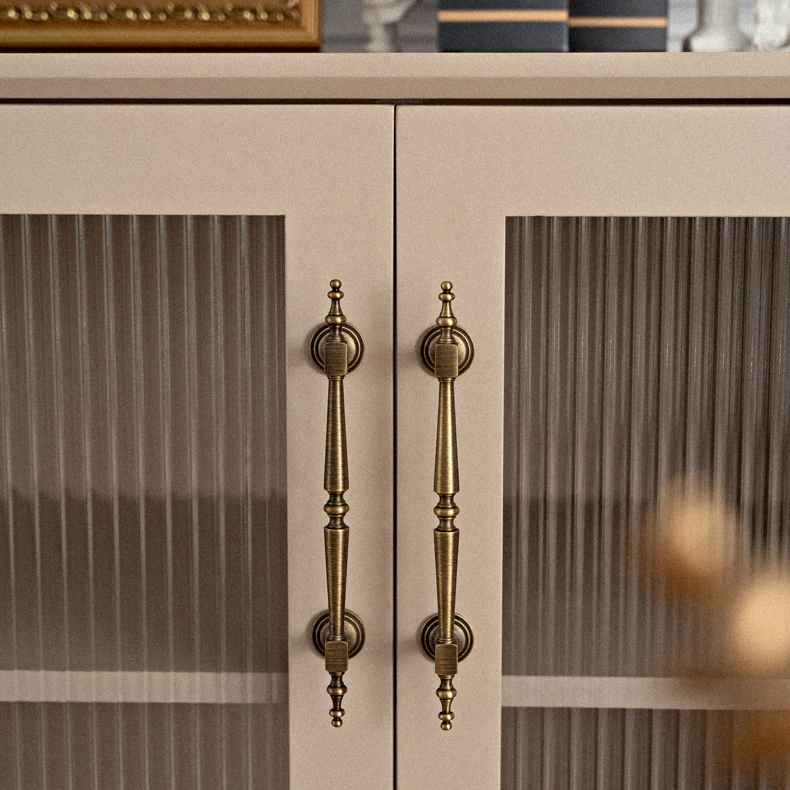 Antique brushed brass cabinet handle 11