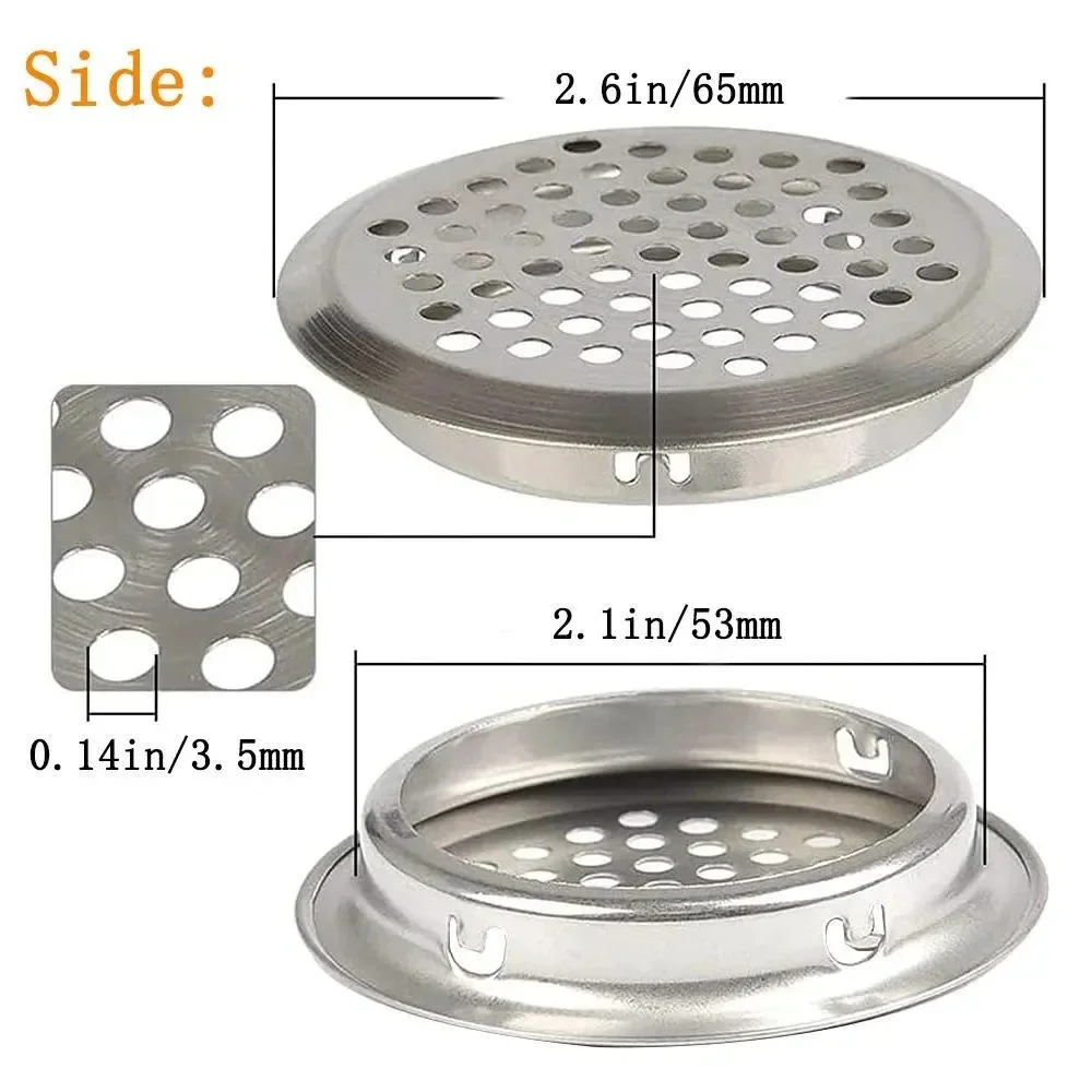 10pcs circular cabinet air duct vent steel louver mesh plug decorative cover wardrobe grille ventilation system