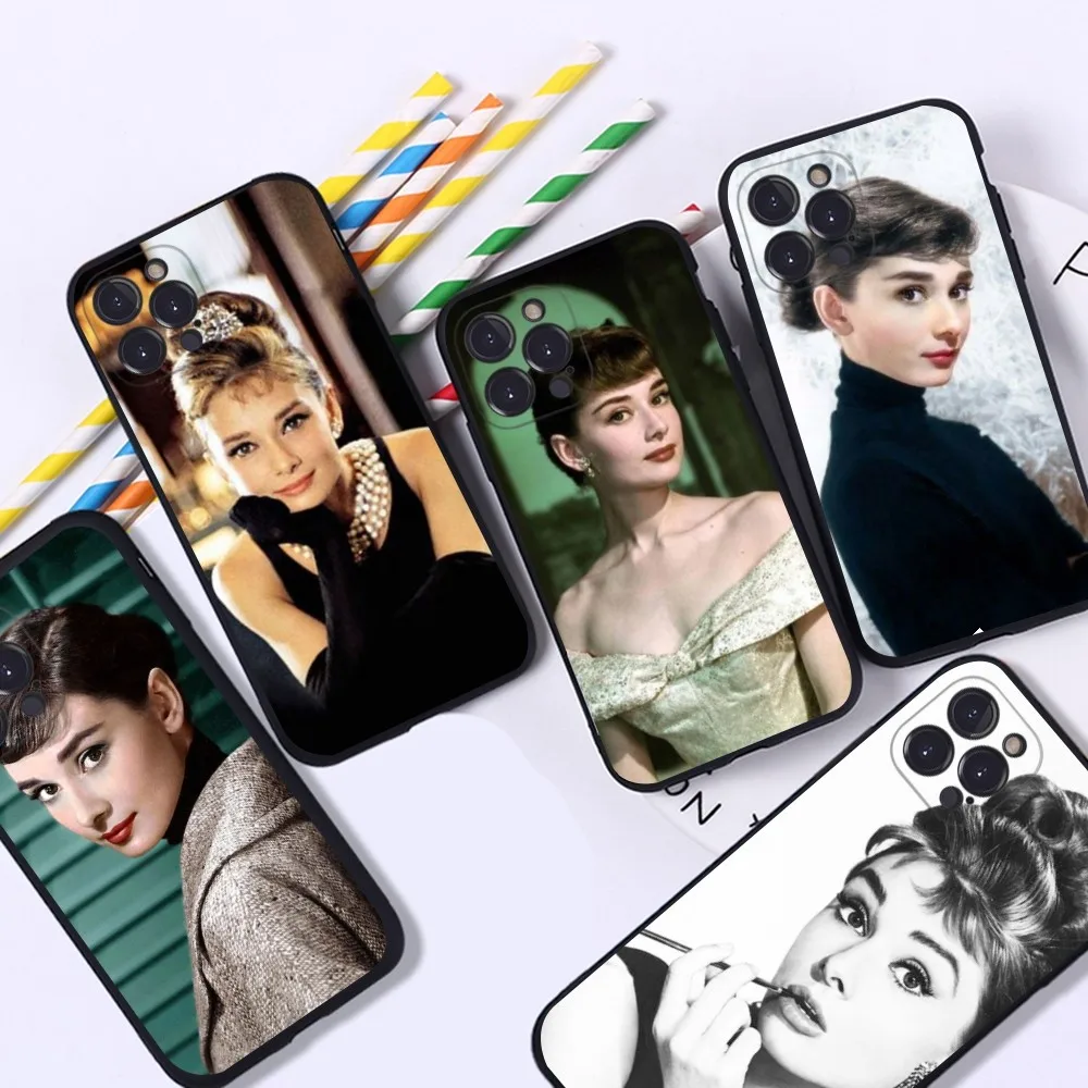 Audrey Hepburn Phone Case For iPhone 16 15 14 13 12 Mini 11 Pro XS Max X XR SE 6 7 8 Plus Soft Silicone Cover