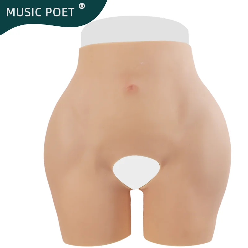 MUSIC POET Female Silicone Fake Big Hips Lift Buttocks Thickness Pad For Women Realistic Sexy Butt Enhancement Pants Shapewear