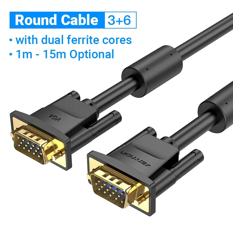 Ventie VGA-kabel Man op Man Kabel 1080P 15 Pin 1m 5m 10m voor TV Monitor Computer Projector PC Kabel VGA naar VGA Adapter