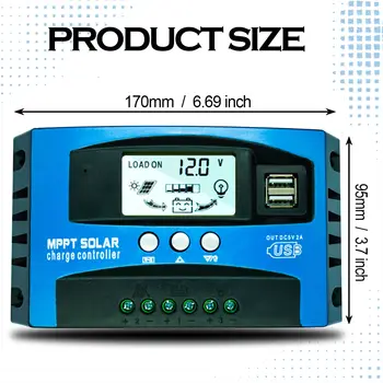 MPPT solární regulátor nabíjení 12V 24V solární panel nabíječka baterií 30A 40A 50A 60A 100A duální USB LCD displej regulátor se zátěží 8 nejlepší prodej 30A MPPT solární regulátor nabíjení - №4