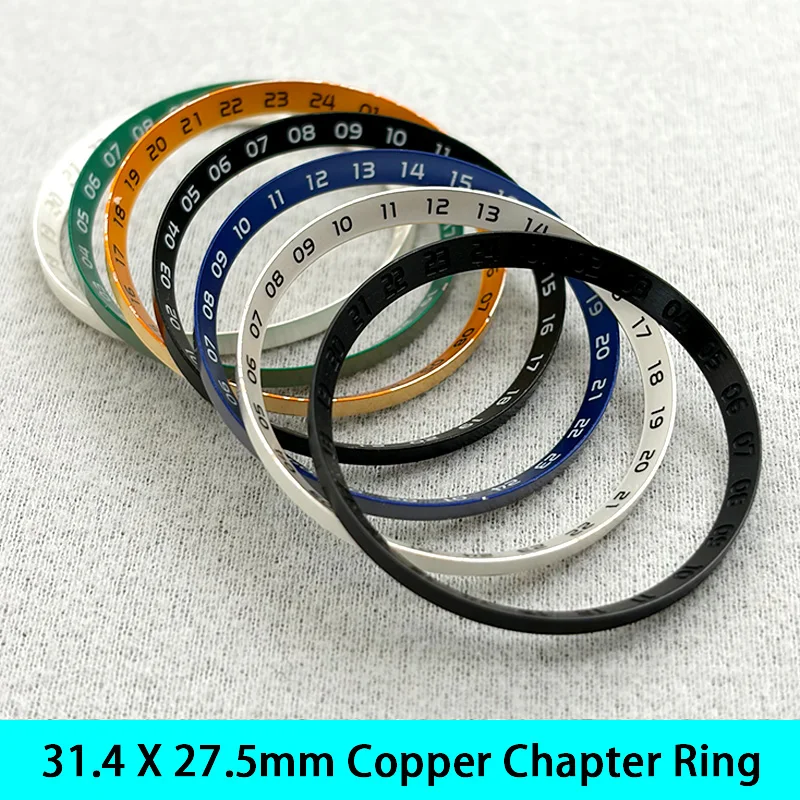 Mod 31.4*27.5mm Copper Watch Chapter Ring for SRPF Samurai Series Men's Diving Watch Case Replace Parts Fit NH35 Movement Custom