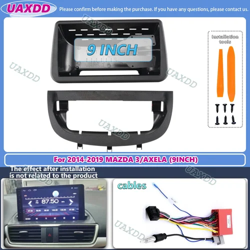 Imagen 2 del producto Correas de Panel de Radio para coche Mazda 3 Axela CX-4 2014-2019, marco de instalación de Audio, Kit de Panel de tablero, pantalla grande 2 Din 9 pulgadas