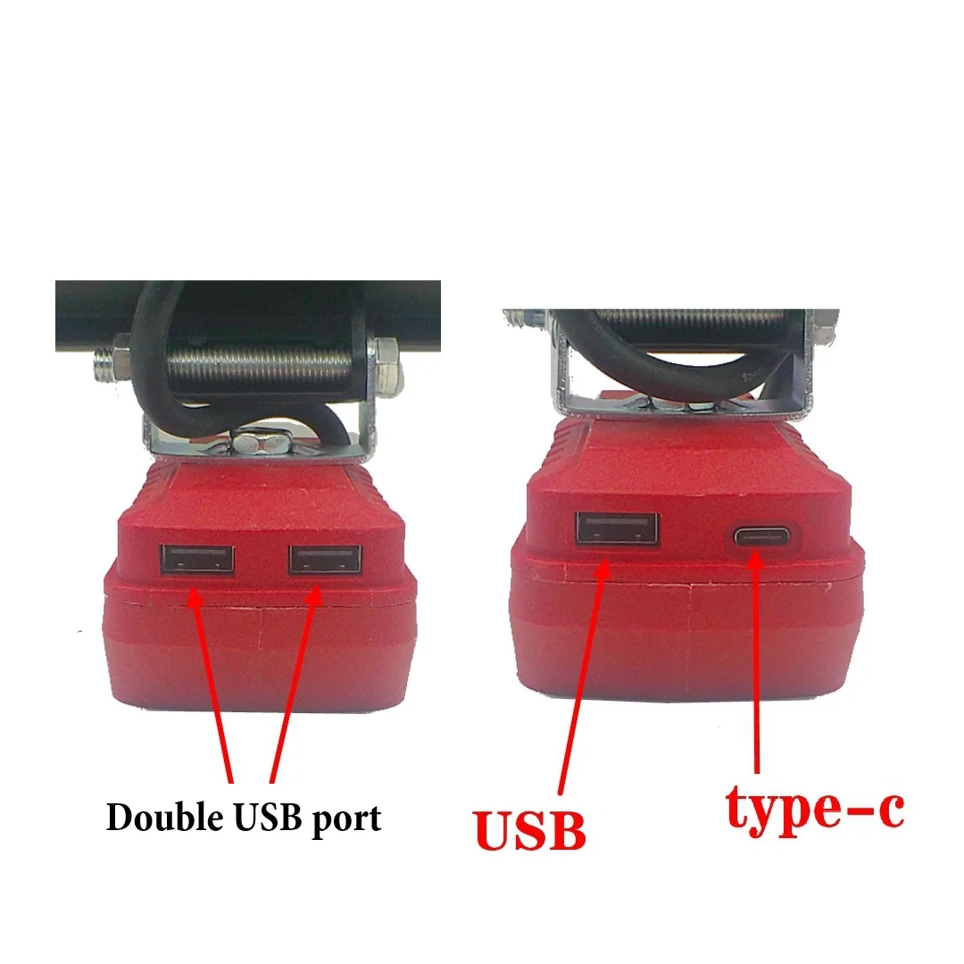 LED Cordless Work Light For Zwiesel 4511396 4511437 18V Flood Light With Type C Charge Port Red Black