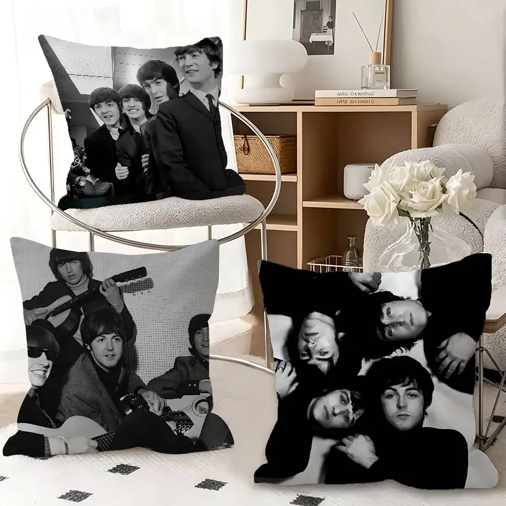 1pc Rock Band The B-Beatles Pillow Case Fashion Square Pillowcase Bedroom Sofa Room Ins Decoration Leisure