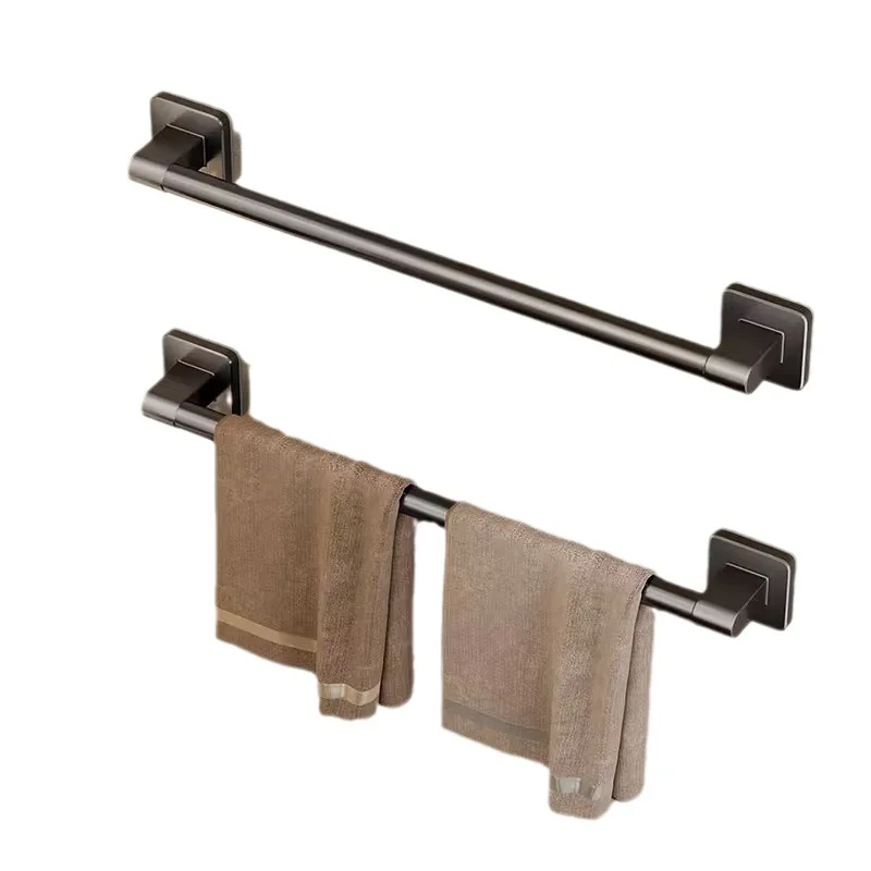 Towel rack bathroom punch-free wall-mounted storage rack bathroom towel single rod toilet storage double rod