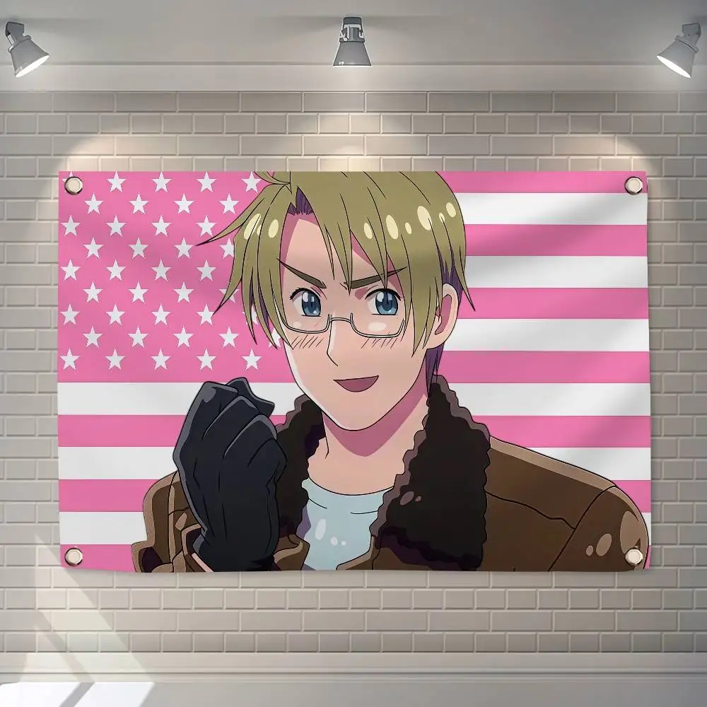 Anime A-Alfred F. Jones Amerikanische 150x200cm 60x90cm Flaggen-Dekoration für Outdoor-Picknick, Party, Zuhause, Camping, Kunst-Hängebanner – Detail 7