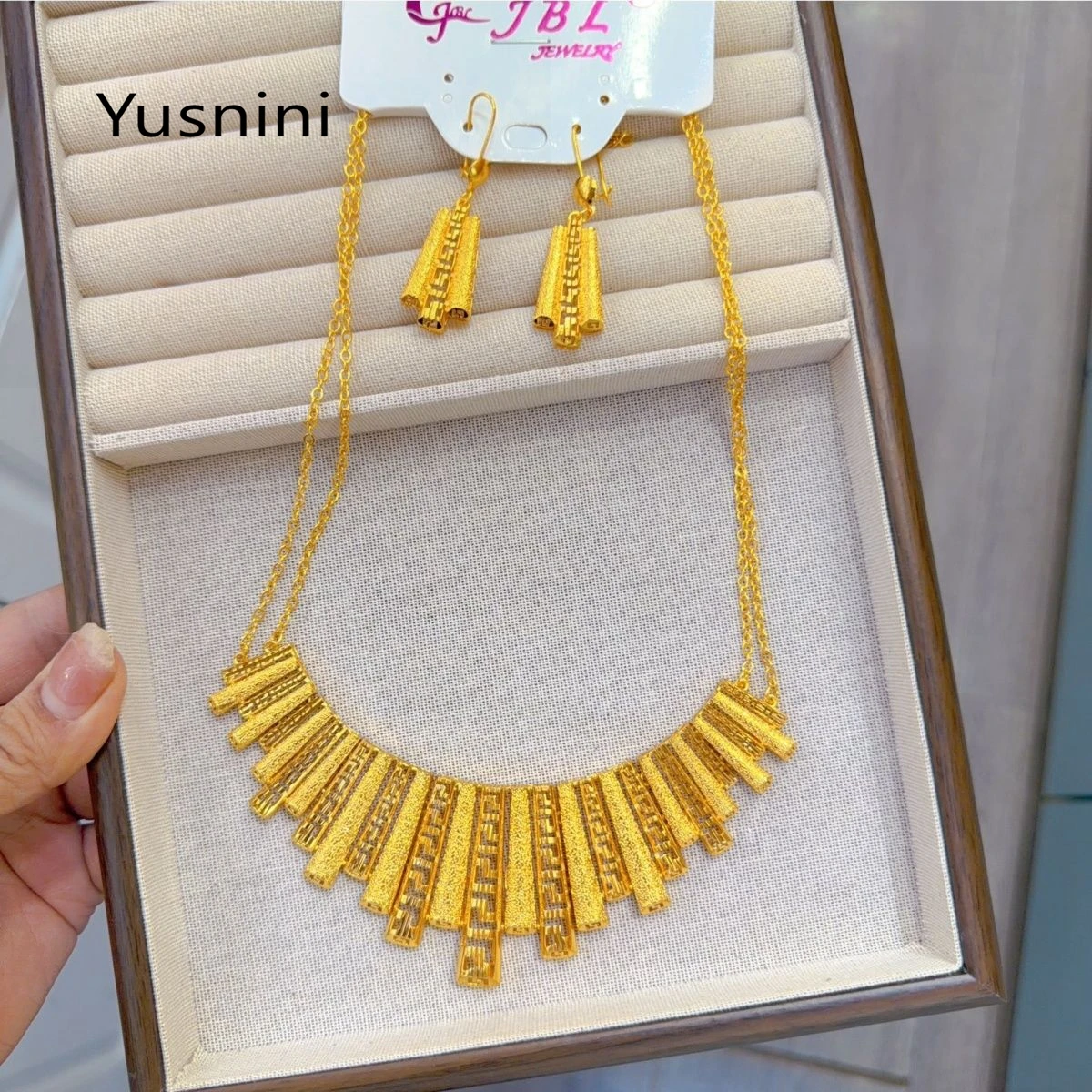 New Dubai Nigeria 24K Gold Plated Necklace Earrings as Wedding Party Gift Jewelry and Accessories Set   YY10961 - view 5