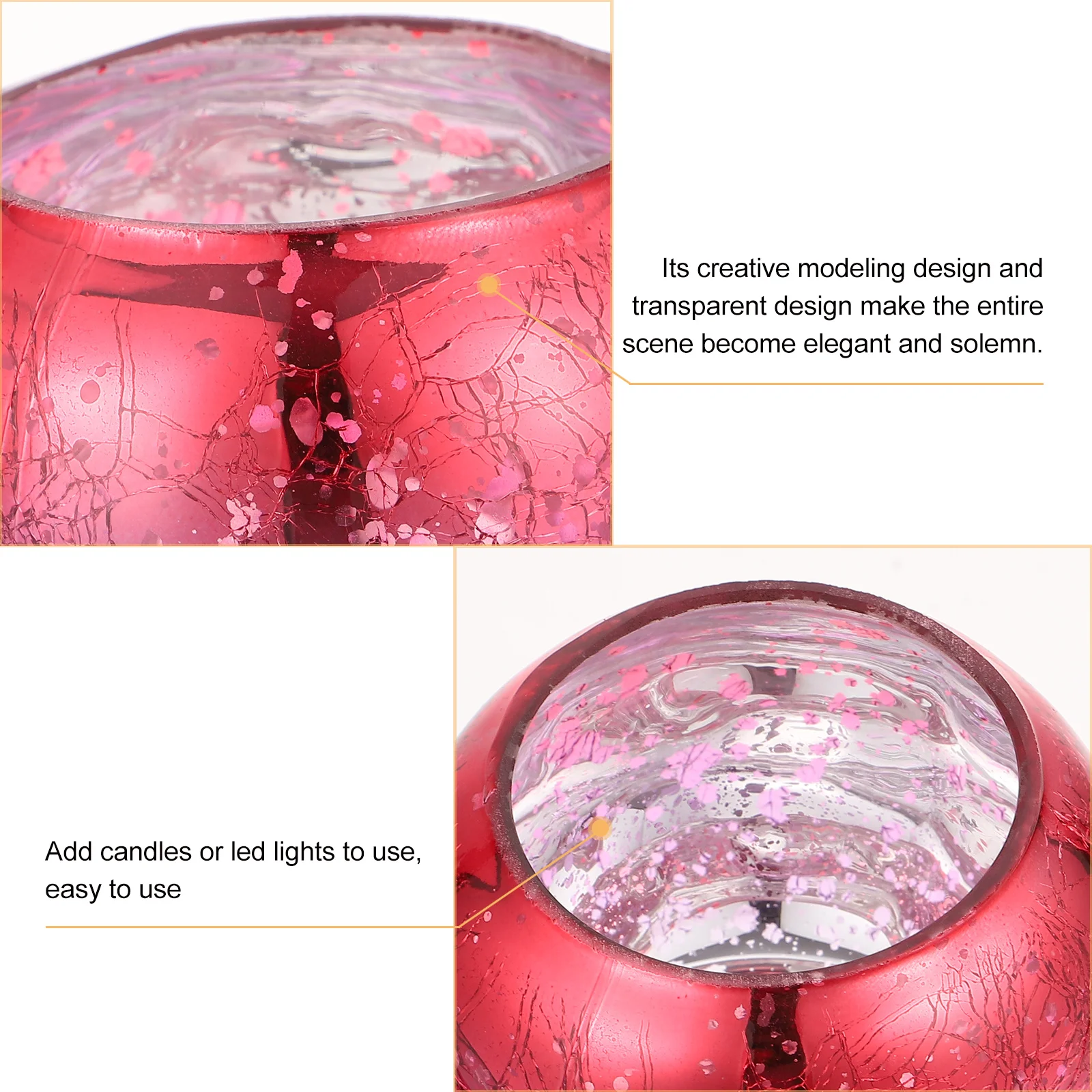 

Gradient Candlestick Transparent Design Creative Glass Holder Compact Desktop Decoration