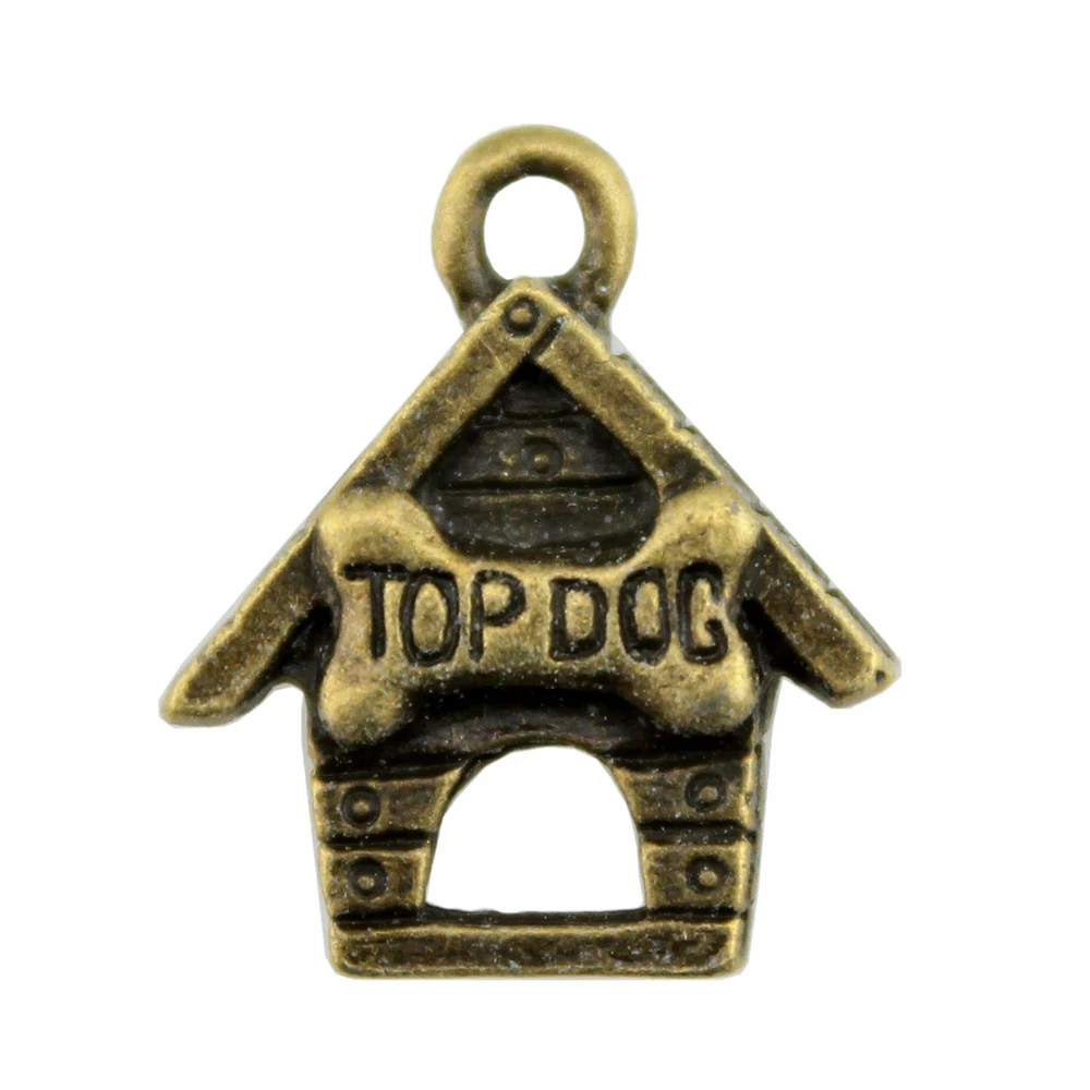 Rhodium Color Antique Silver Gold Top Dog Bone Puppy Cookies Charms Zinc Alloy For Handmade