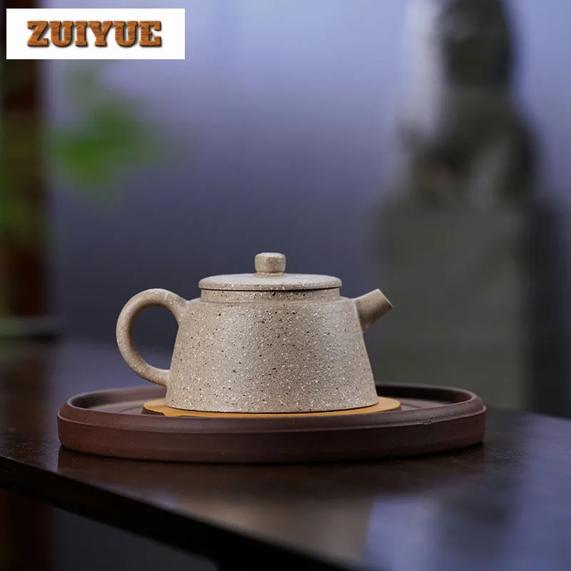 230ml Yixing Purple Clay Teapots Handmade Pot Raw Ore Coarse Sand 15 Mesh White Section Mud Tea Maker Kettle Strainer Zisha Tea