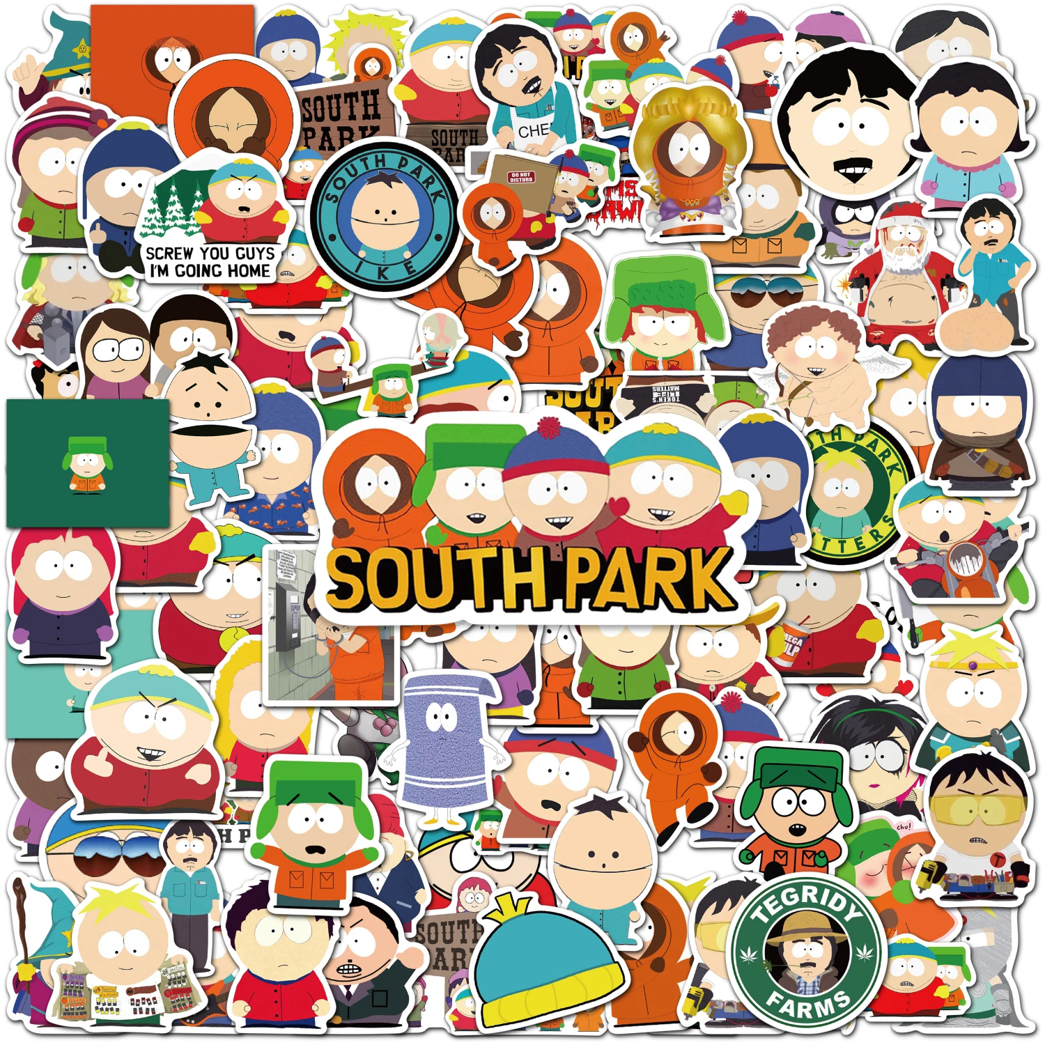 10/50/100Pcs Cute SouthPark Stickers Kenny Randy Decal Motorcycle Laptop Guitar Graffiti Cartoon Stickers Anime Children Gift