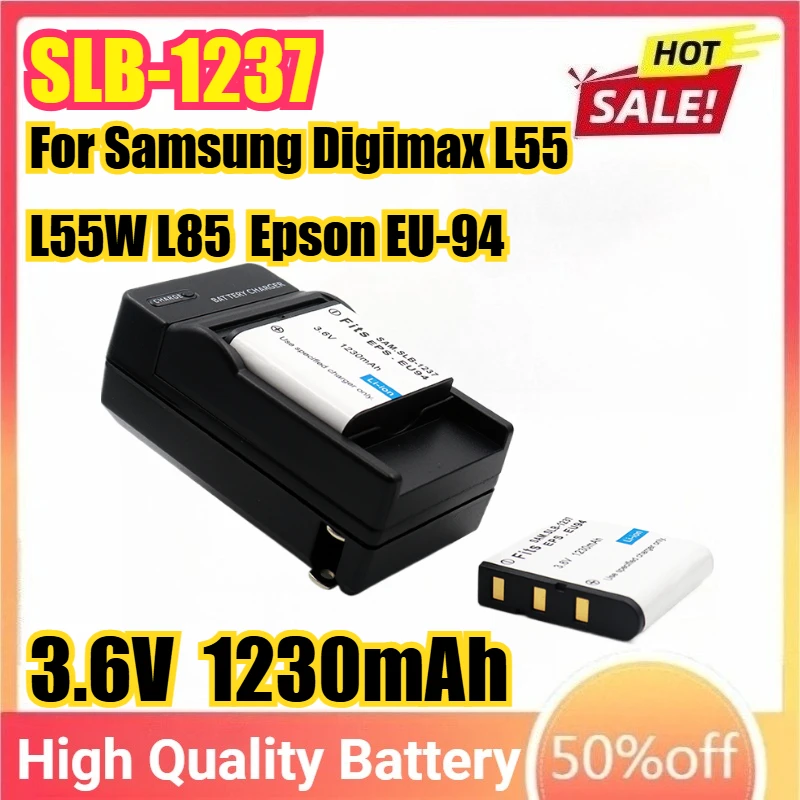 

SLB-1237 3.6V 1230mAh Camera Batteries or Charger For Samsung Digimax L55 L55W L85 Epson EU-94 Sigma BP-31 DP1 DP2