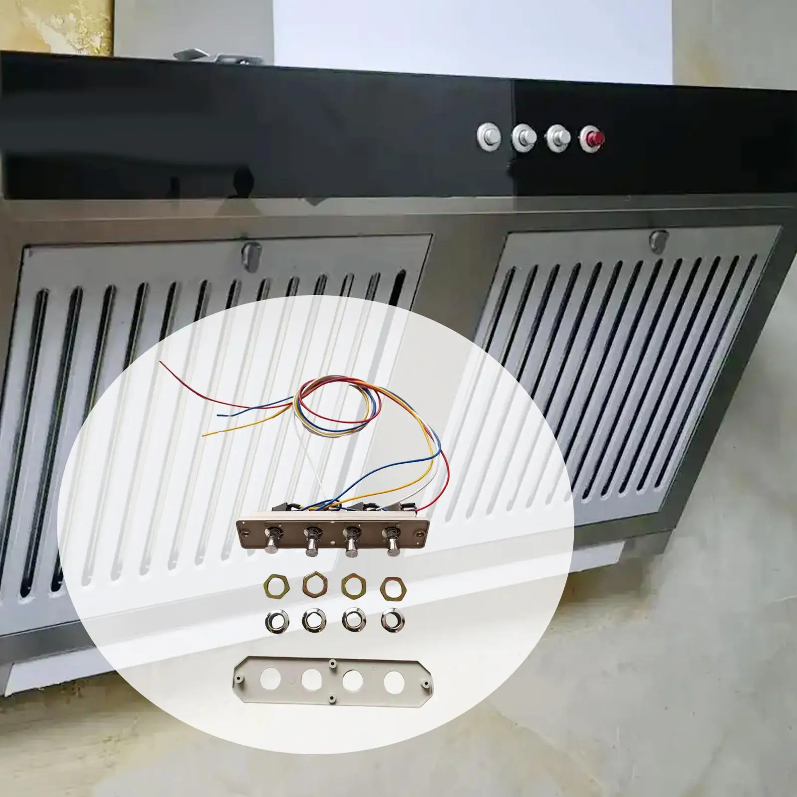 Kitchen Range Hood Switch Cooking Fashion Restaurant 4 Pushbutton Switch