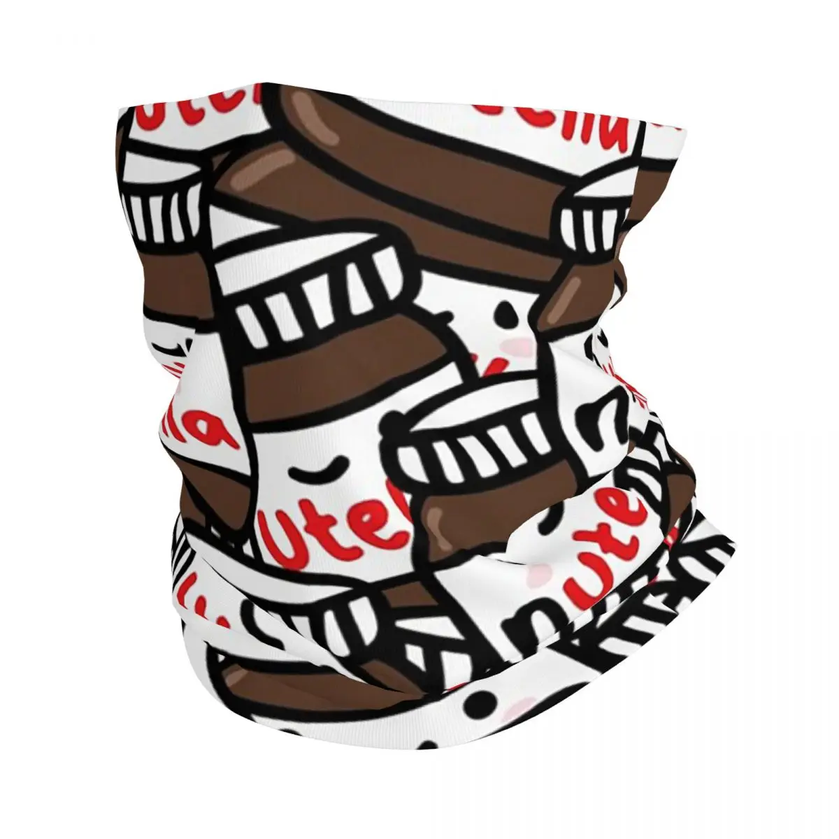 

Cute Nutella Bandana Neck Cover Sweet Candy Choloate Balaclavas Wrap Scarf Multi-use Headband Running for Men Women Washable