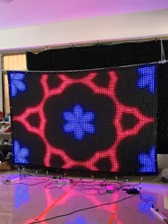 LED Video Curtain P3 2M*4M PC Control,LED Flexible screen with Flight Case