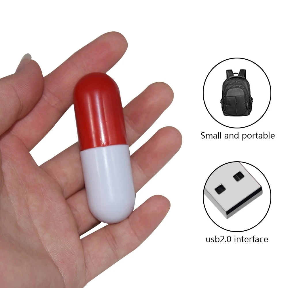 Cartoon Pill Creative Gifts USB 2.0 Flash Drive Real Capacity Pen Drive 128GB/64GB/32GB/16GB/8GB Memory Stick Pendrive U Disk