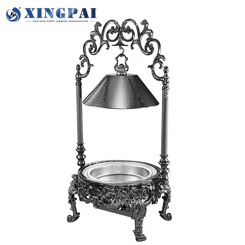Professional Stainless Steel Chafing Dish Black Luxury Design Hotel Food Warmer Buffet Set for Catering