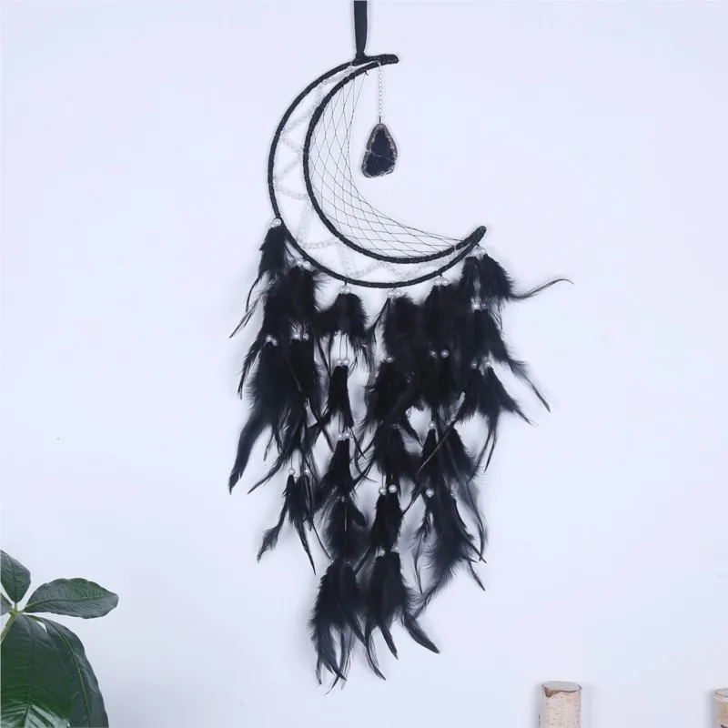 Wall Decoration Pendant Black style Forest Feature Pendant Dream Catcher Wall Decoration Home Dream Catcher Ornament Circula