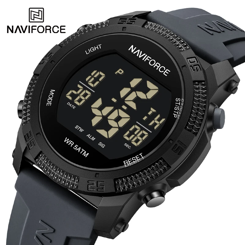 

NAVIFORCE мужские силиконовые ремешки мужские часы модные мужские электронные наручные часы спортивные светящиеся водонепроницаемые часы Reloj Hombre