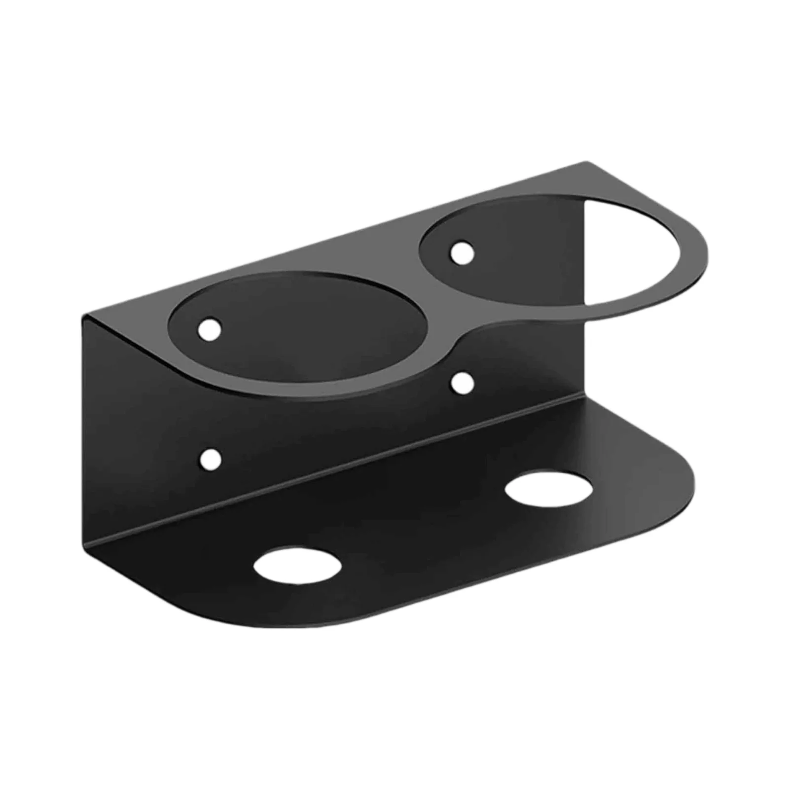 Home Metal Wall Mounted Bracket Organizer 1/2/3 Hole Canister Spray Bottle Holder Storage Rack Black Wall Mounted Organizer