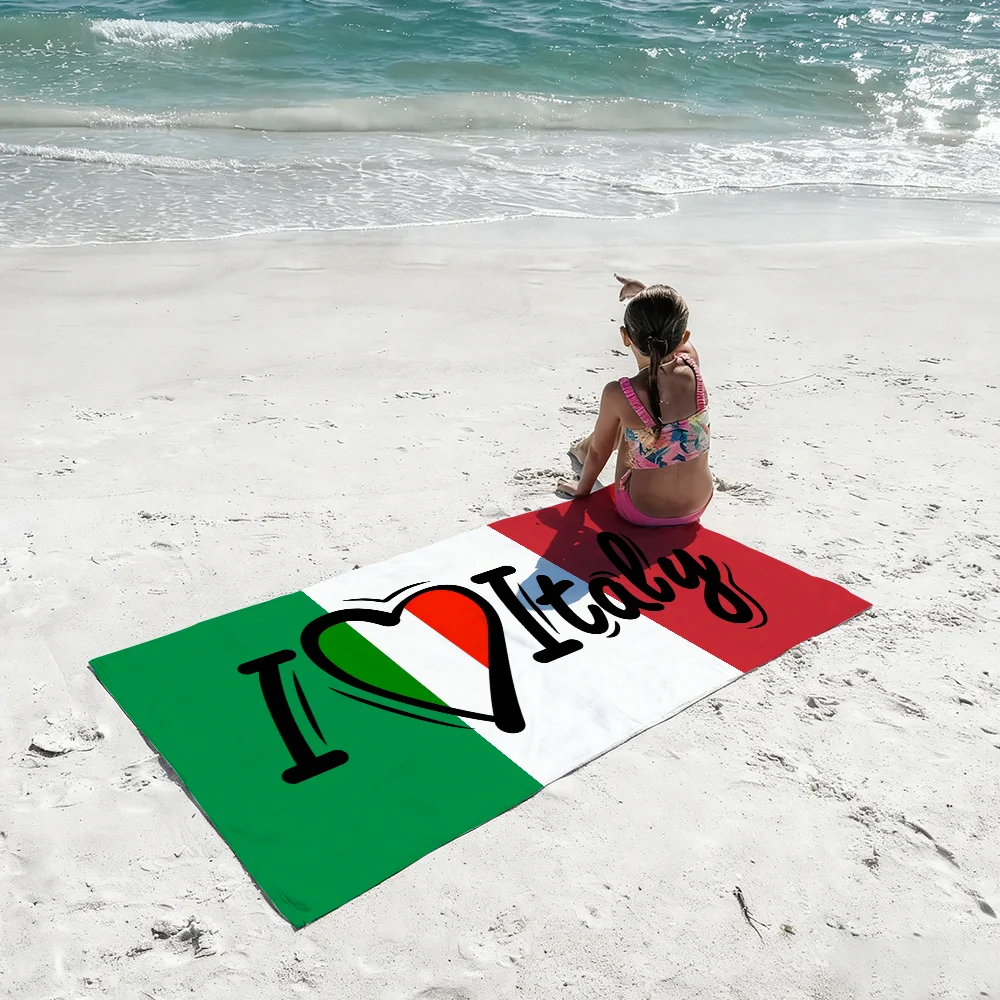 Travel Accessories Italy - Serviette imprimée drapeau italien, serviette de