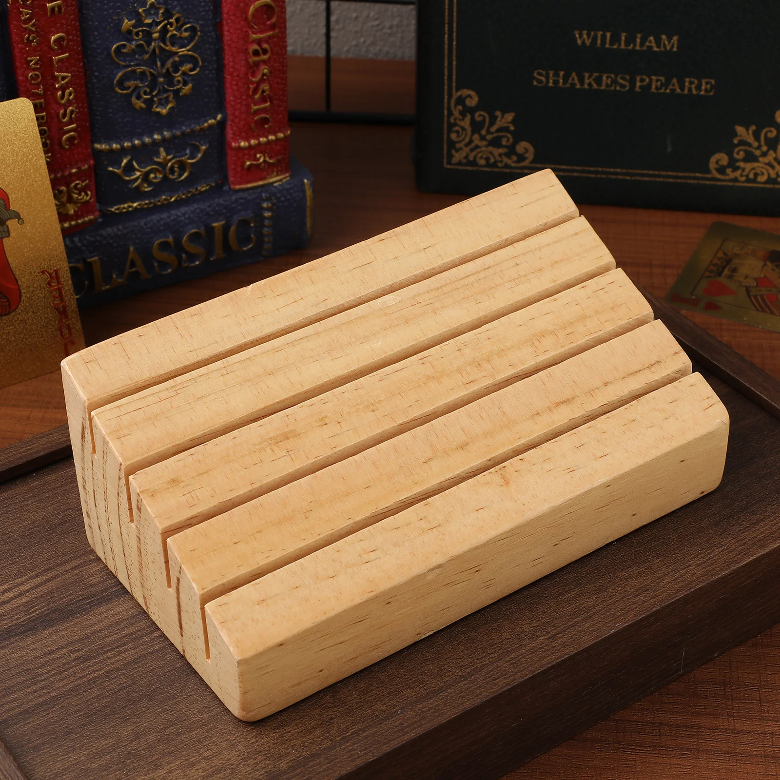 

Playing Card Holder Wooden Base with Rustic Charm and Secure Grip Ideal for Bridge Card Games and