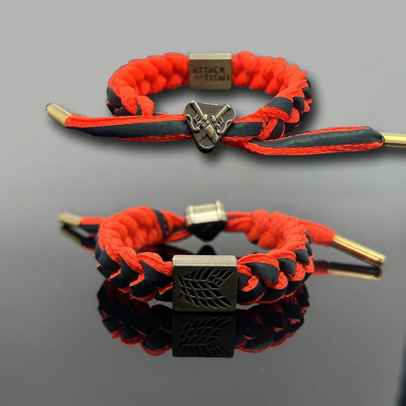 Новый голографический светоотражающий браслет Атака гигантского плетеного браслета Аллен Микаса Модный браслет индивидуальный браслет