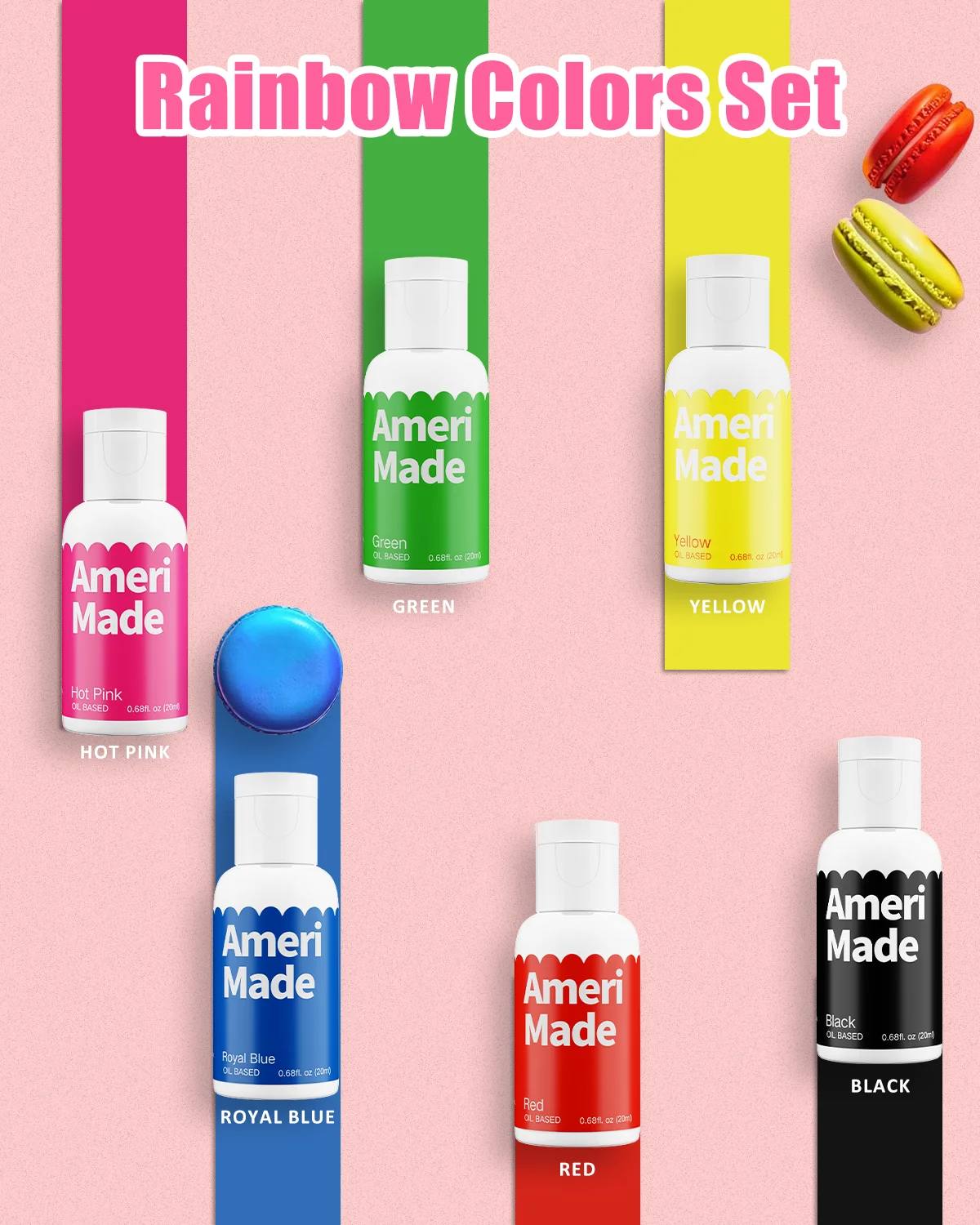 6 Colors Oil Based Edible Food Coloring 20ml Cake Decorating Color for Fondant Chocolate Baking Oil Soluble Dye Set