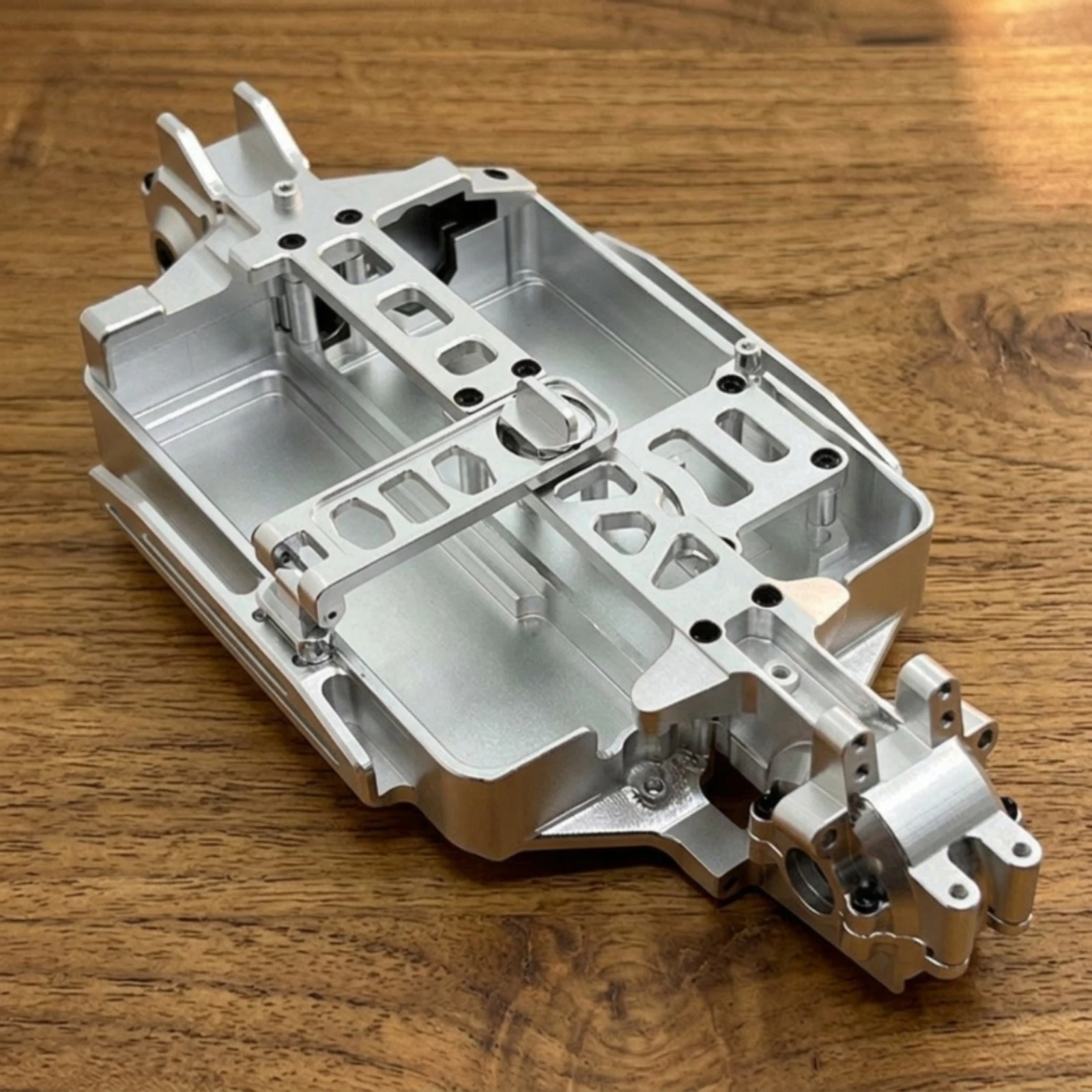 RC Car Chassis Assembly Anodized RC Car Chassis Part Open-Frame Rigid for Hobbyists