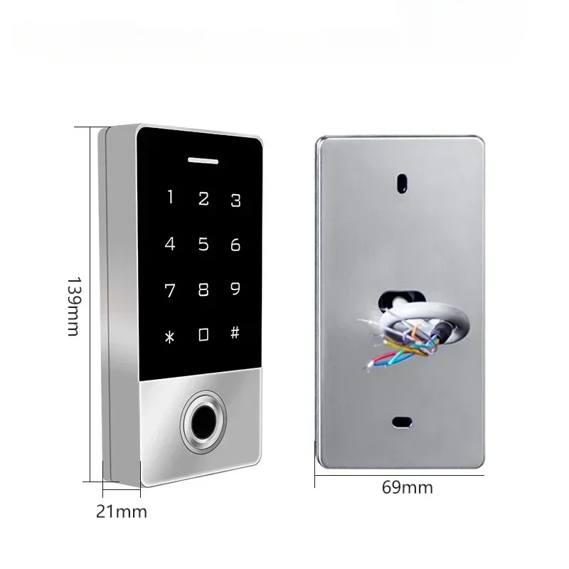 Metal waterproof fingerprinting machine ID card swipe password IC card swipe access control all-in-one machine