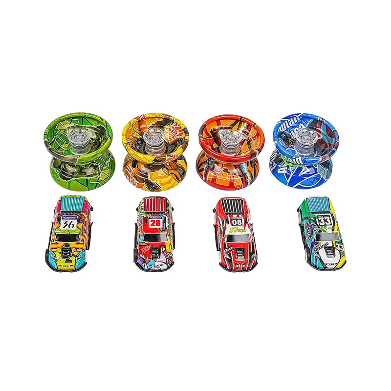 Creative Cartoon Fun Yo-yo + Racing Car Toys Cool Novelty Boys Love Exercise Finger Dexterity Toys Funny Children Birthday Gift