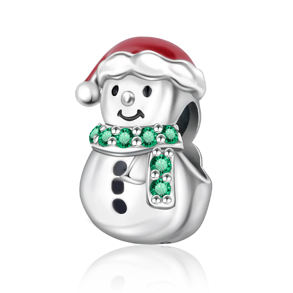 925 Sterling Silver Christmas Snowman Pendant Compatible with Original Bracelet Necklace for Men and Women DIY Jewelry Gifts