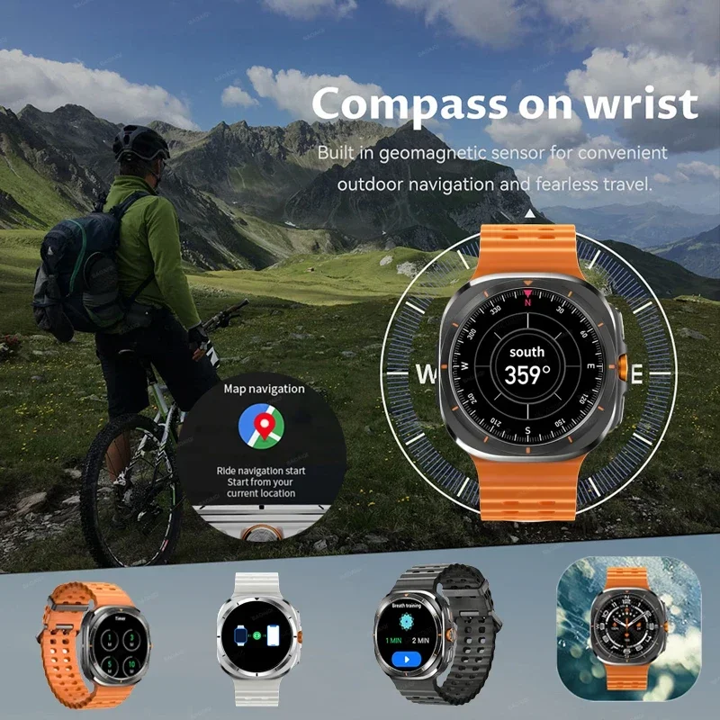 2024new galaxy watch 7 ultra relógio inteligente masculino 32gb de memória gps nfc 1.5 "tela amoled rastreador fitness saúde smartwatch para samsung