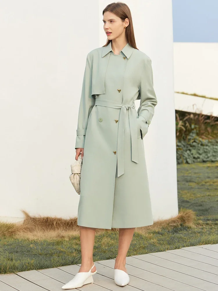 AMII – Trench-Coat minimaliste pour femmes, couleur unie, décontracté, élégant, veste française avec ceinture, vêtements amples, printemps 2023, 72341026