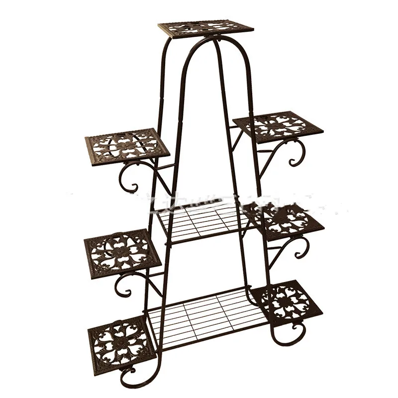 Indoor flower rack Iron flower rack stable large capacity high quality thickened fine iron green planting tray rack