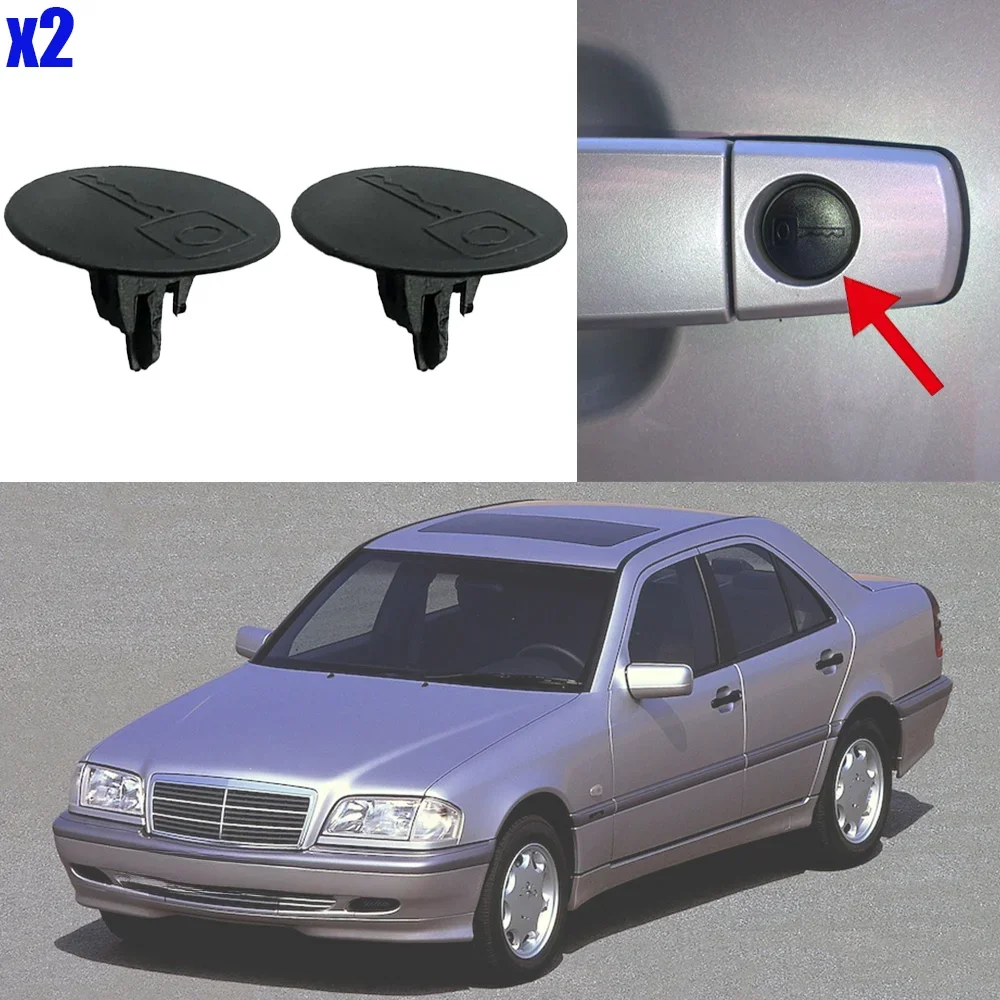 2Pcs Auto Trunk Door Handle Key Hole Plug Trim Cover Clips For Mercedes-Benz C-class W202 W203 W204 W205 1993 1994 1995 - 2021