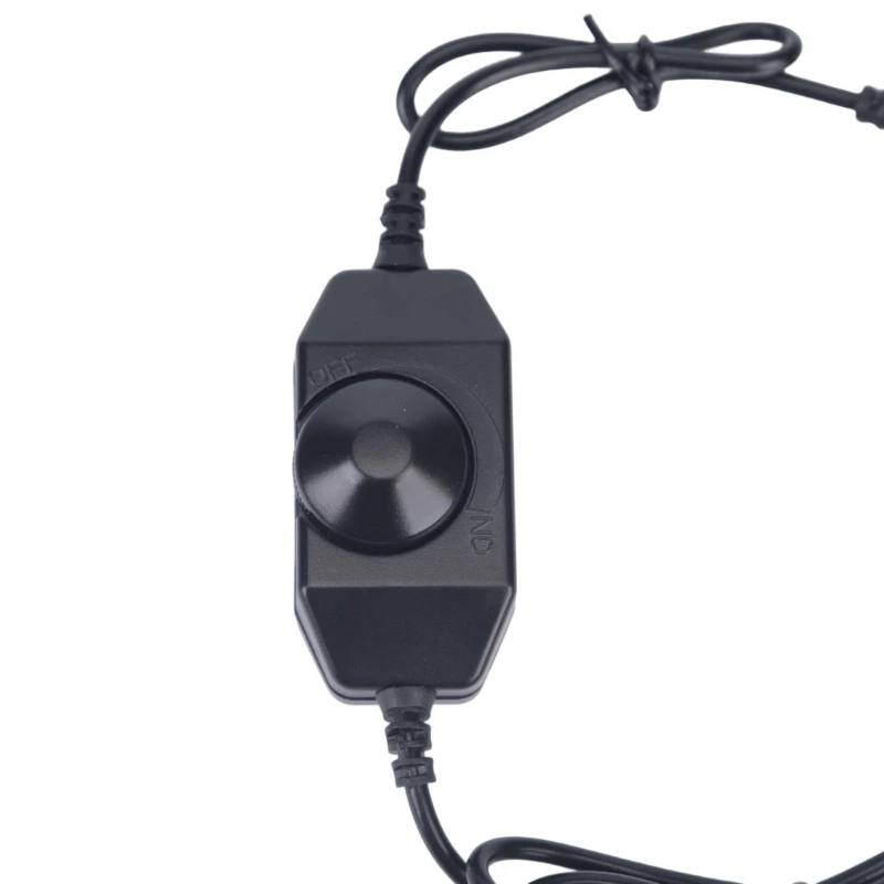 USB to 12V Dimmer Cable with Manual Knob, 5.5 x 2.1 mm Output, 50 Controller Cable for Single-Color LED Dimming and Fan Use at